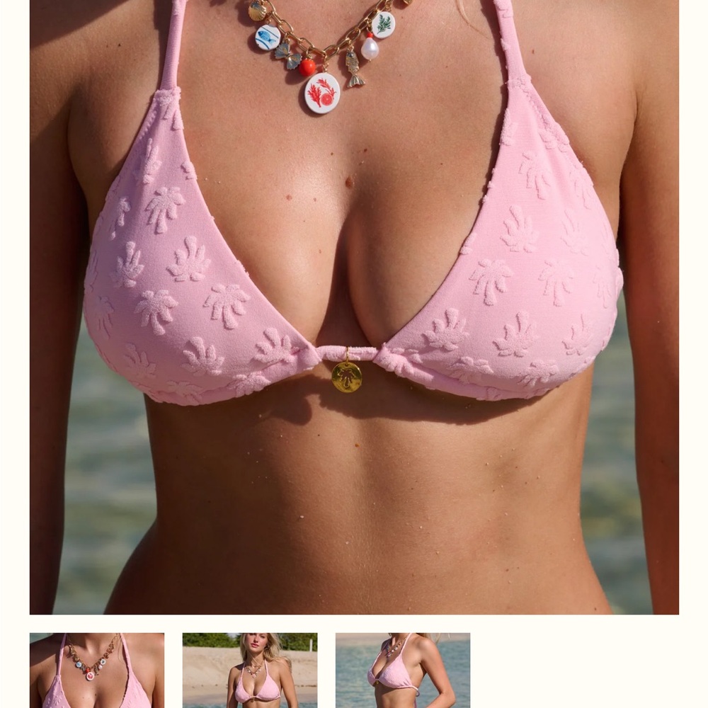 Blush Pink Floral Bikini Top